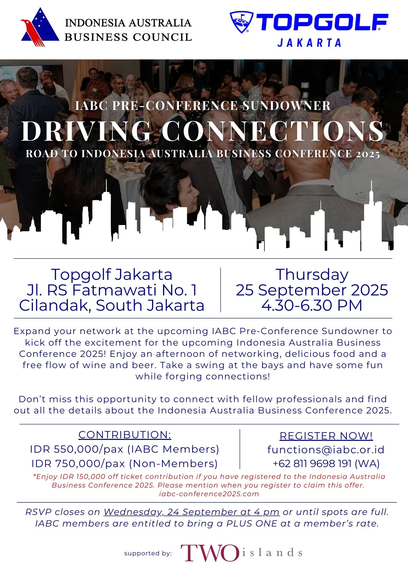 pIABC Pre-Conference Sundowner "Driving Connections", Thursday 25 September 2025, 4.30-6.30pm